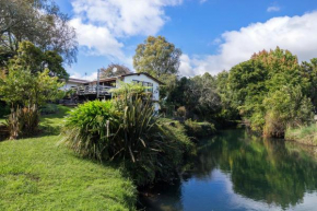 Classical Lockwood house nearby the stream, Rotorua